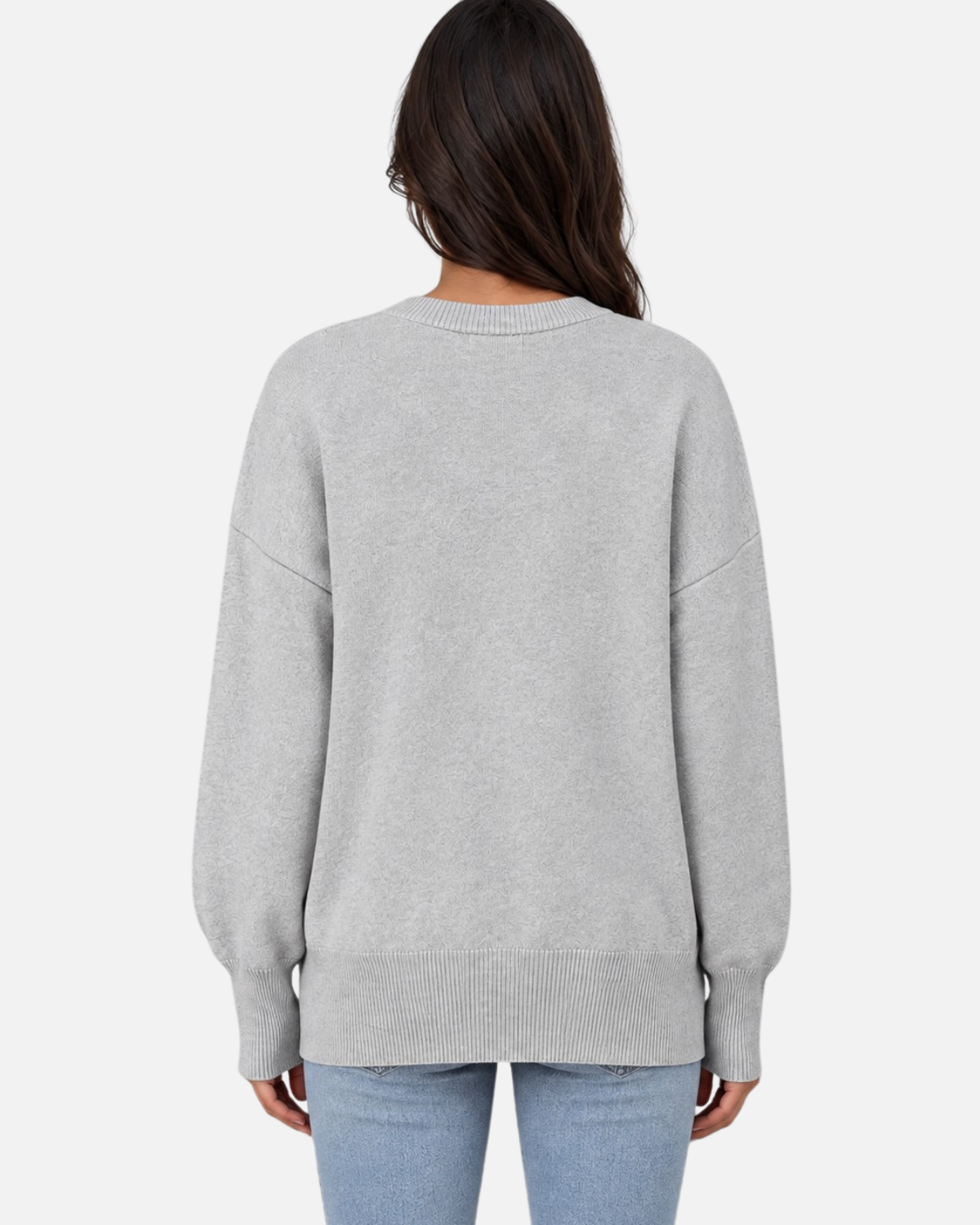 Women Oversized Knitted Jumper Crew Neck