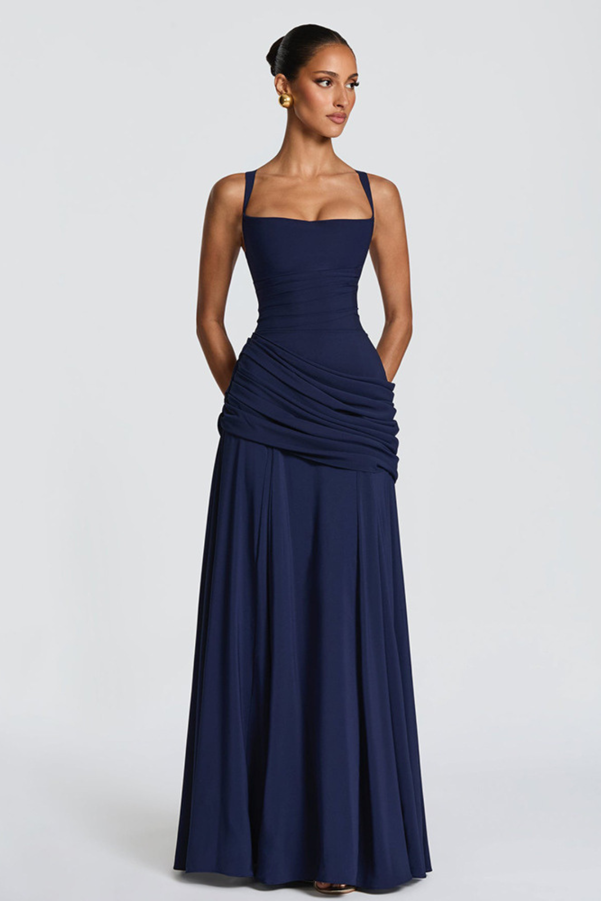 Luméssia draped crossover maxi dress