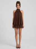 Evelyne halter chiffon mini dress