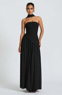 Elodie bustier asymmetric maxi dress
