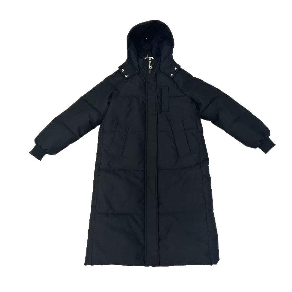 Janet Long Hooded Padded Coat in Black
