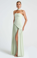 Elodie bustier asymmetric maxi dress