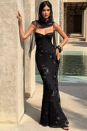 Seraphina floral embroidered bustier maxi dress