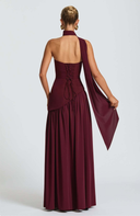 Elodie bustier asymmetric maxi dress