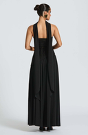 Elodie bustier asymmetric maxi dress