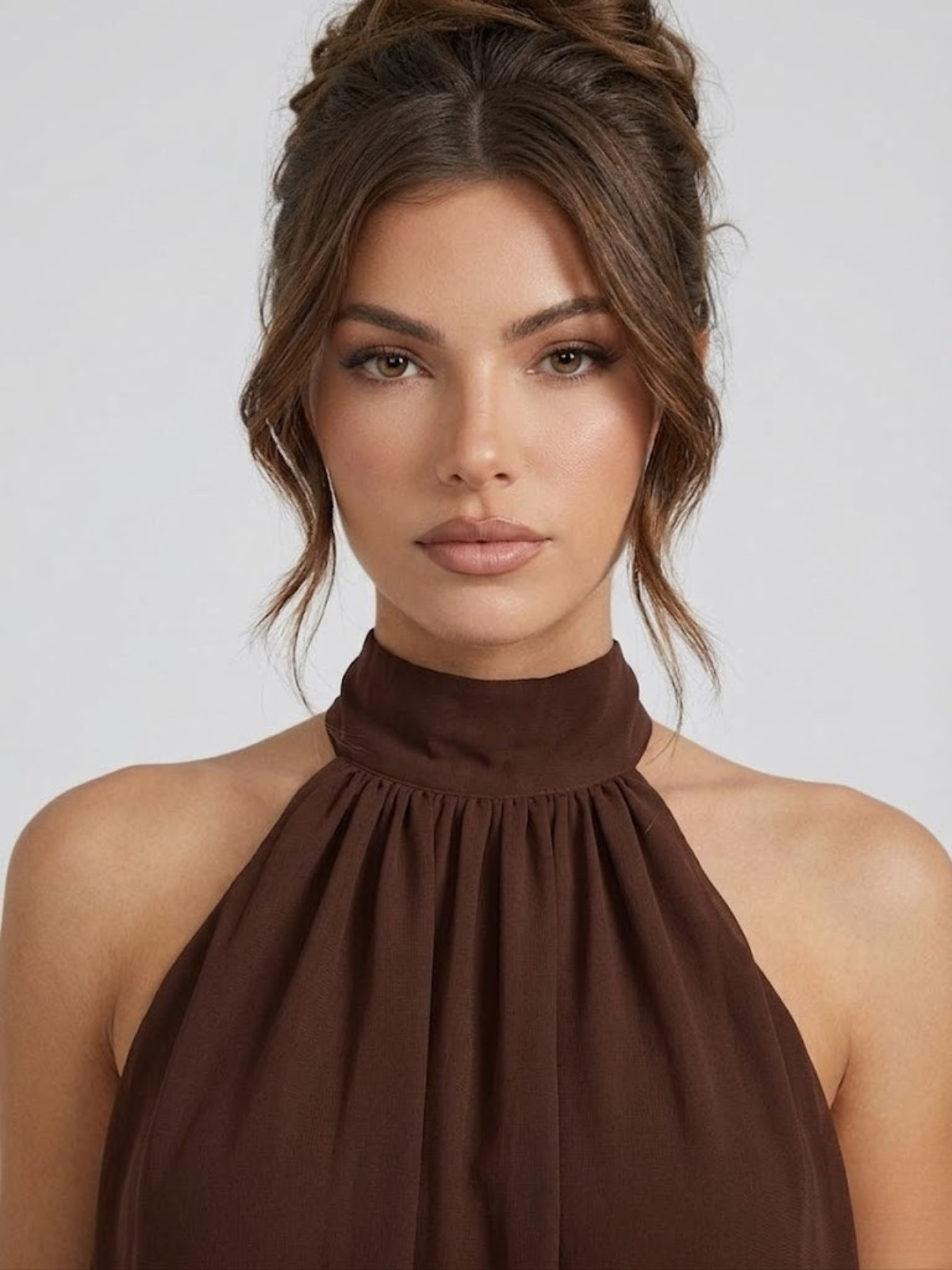 Evelyne halter chiffon mini dress