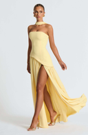 Elodie bustier asymmetric maxi dress