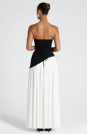 Elodie bustier asymmetric maxi dress