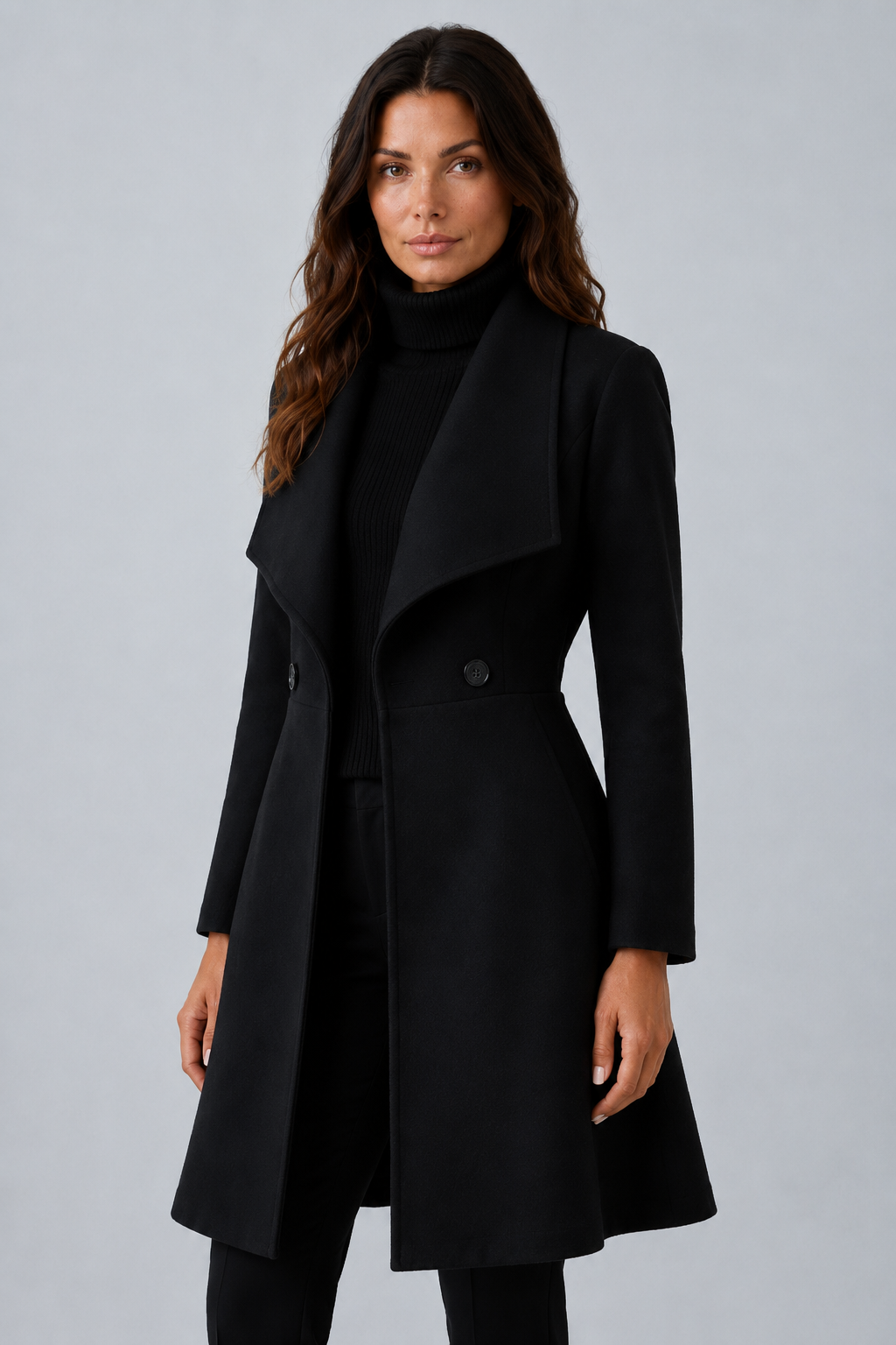 Manteau portefeuille effet laine Georgina