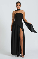 Elodie bustier asymmetric maxi dress