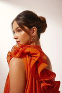 Garance one-shoulder 3D floral maxi dress