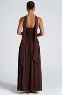 Elodie bustier asymmetric maxi dress
