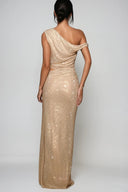 Cassiopée sequin one-shoulder maxi dress
