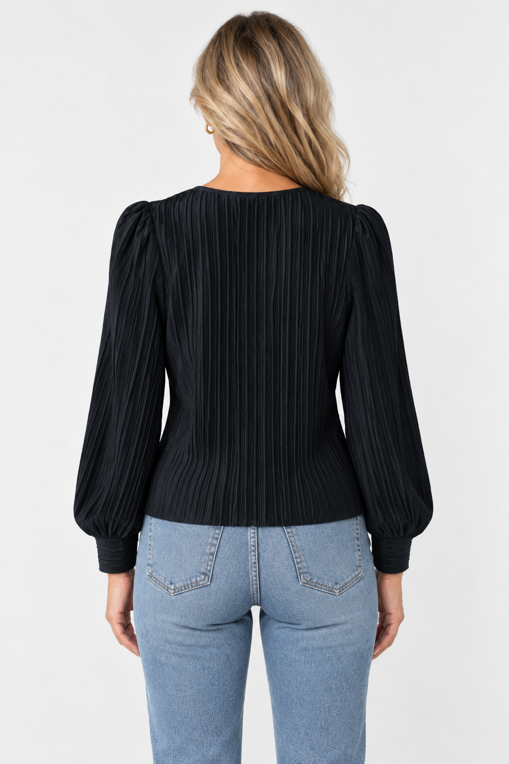Beatrix Pleated Puff Sleeve Blouse
