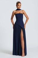 Elodie bustier asymmetric maxi dress