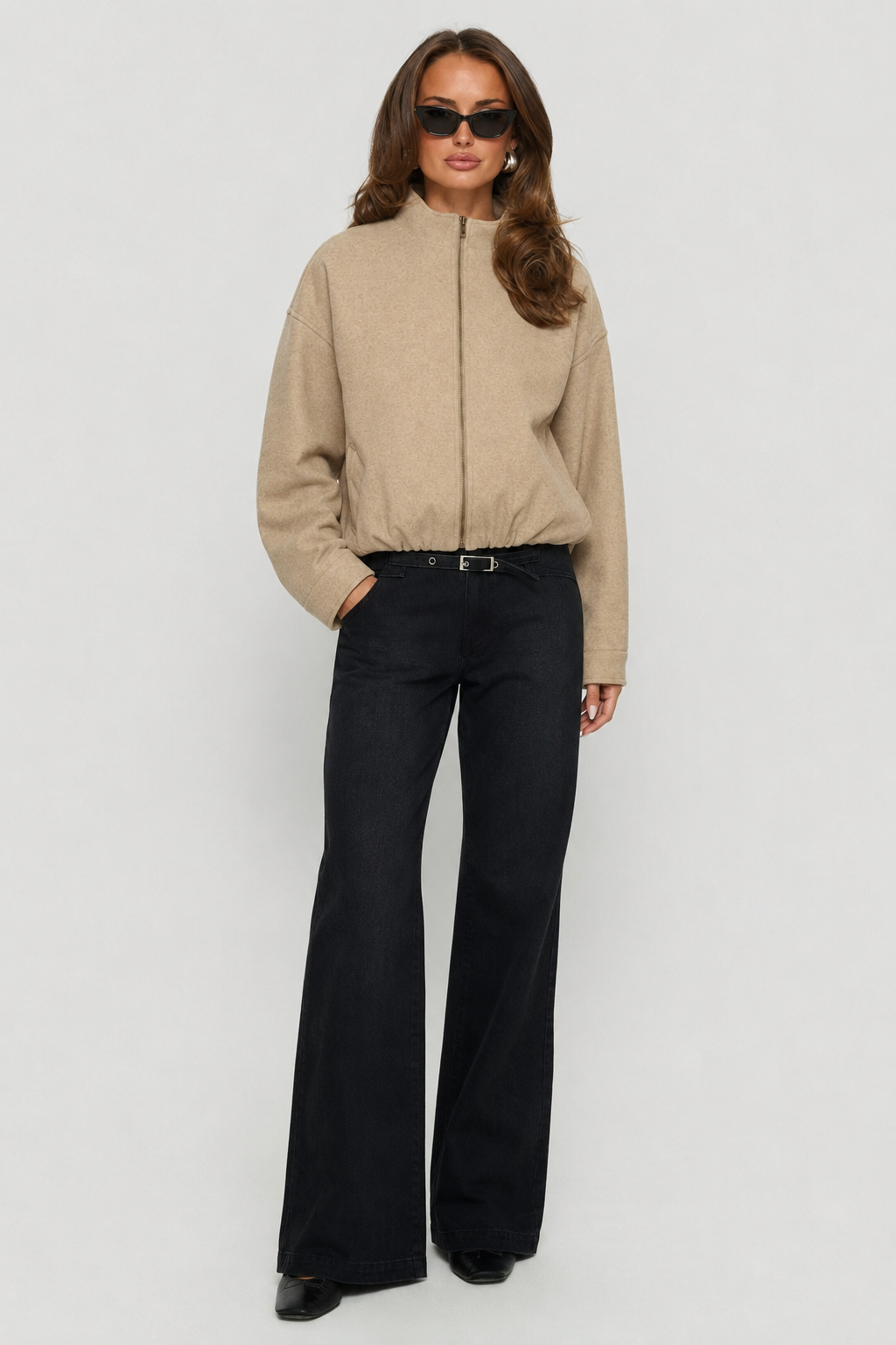 Poppy Faux Wool Bomber Jacket