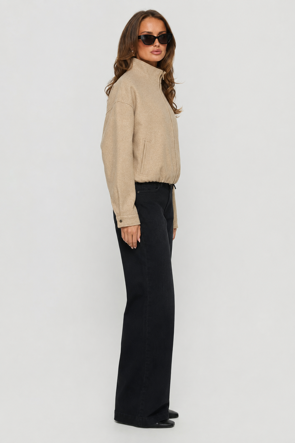 Poppy Faux Wool Bomber Jacket