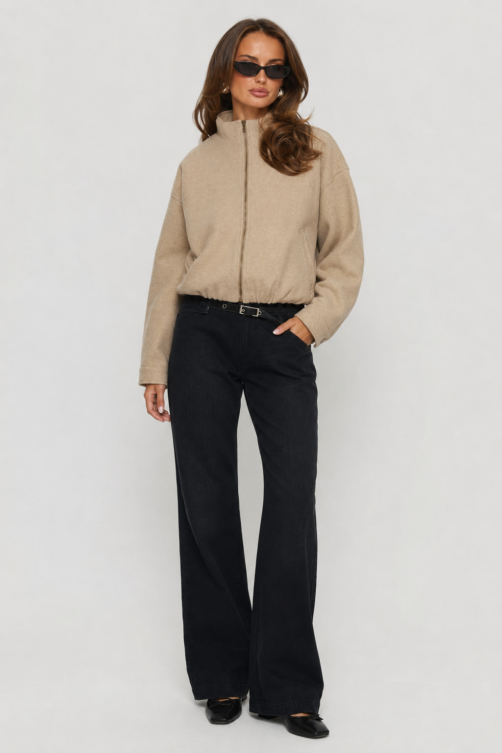 Poppy Faux Wool Bomber Jacket