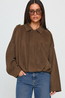 Suze Suede Look Bomber Jacket
