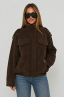 Julie Suede Look Cargo Jacket