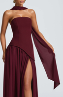 Elodie bustier asymmetric maxi dress