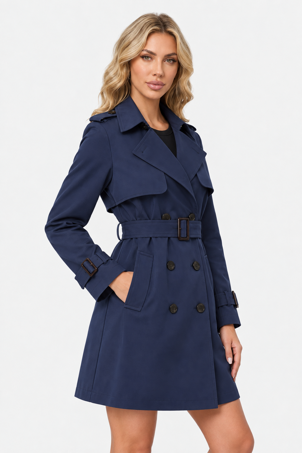 Women Belted Trench Coat