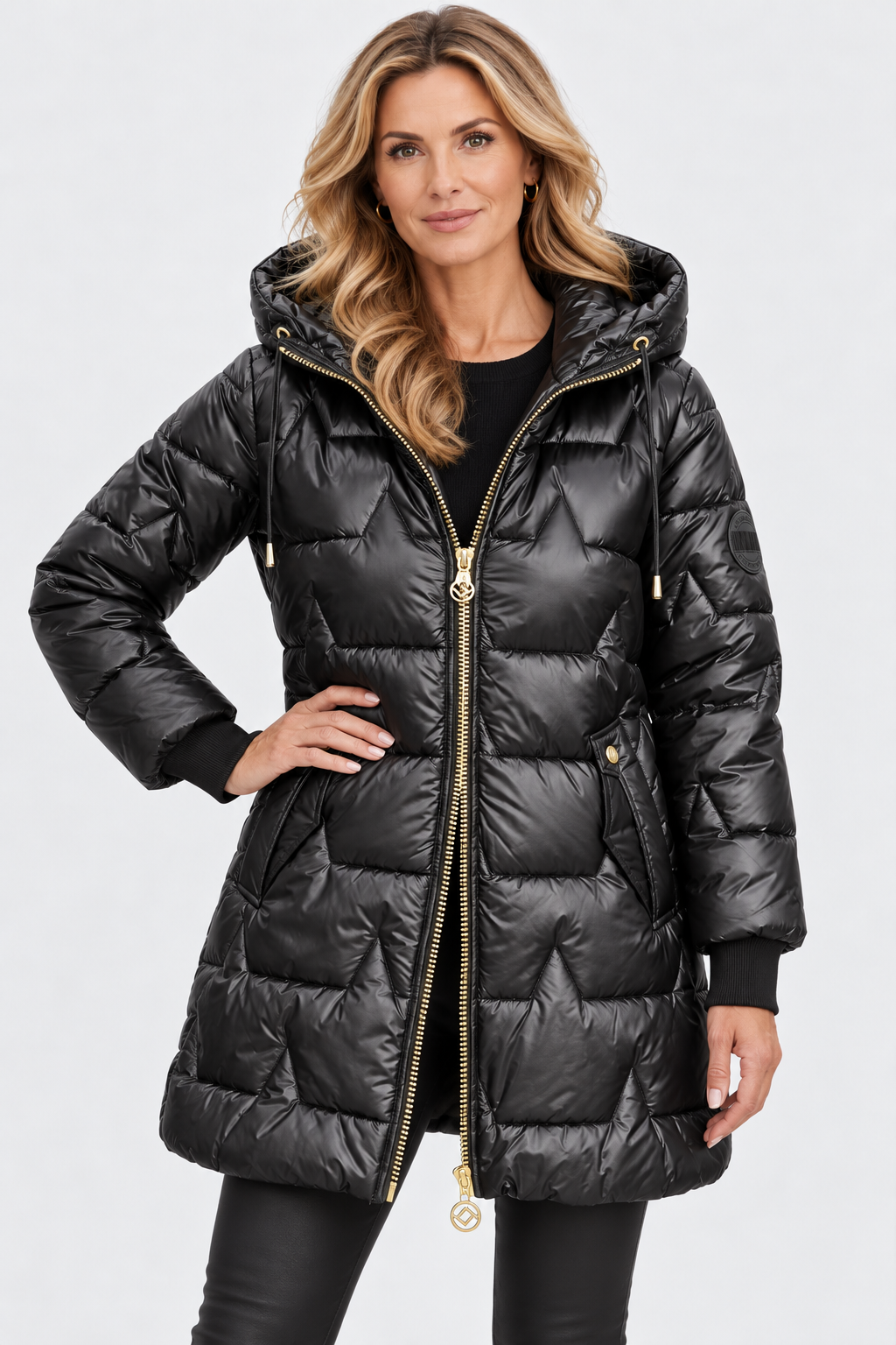 Rosamund Star Quilted Hooded Puffer Coat