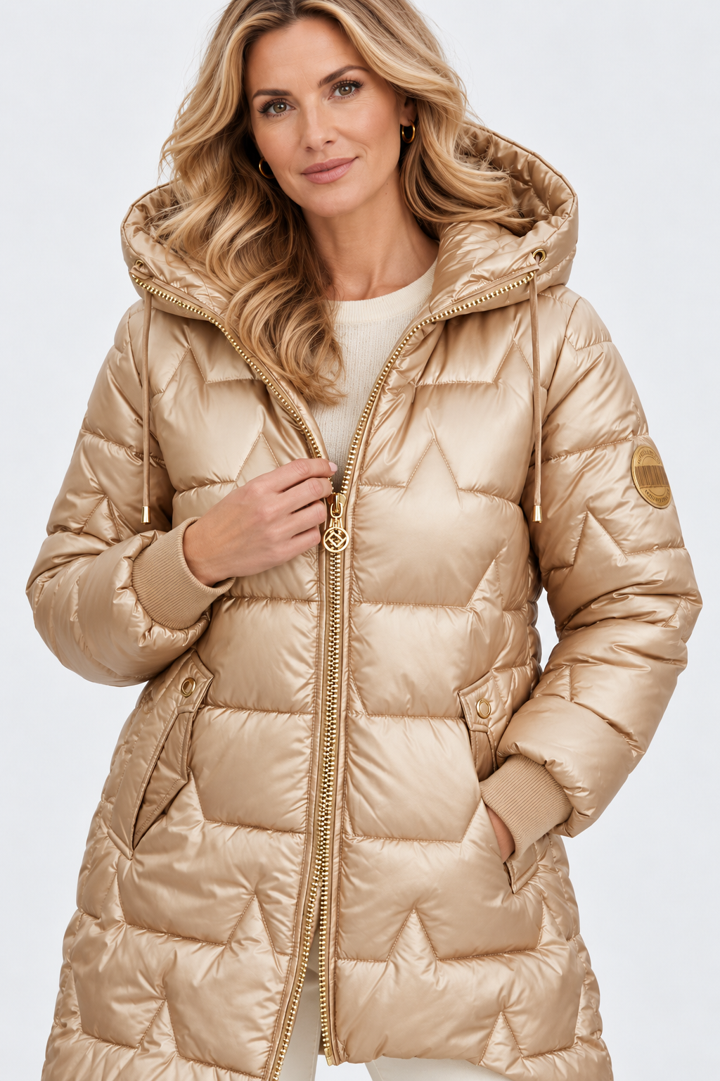 Rosamund Star Quilted Hooded Puffer Coat