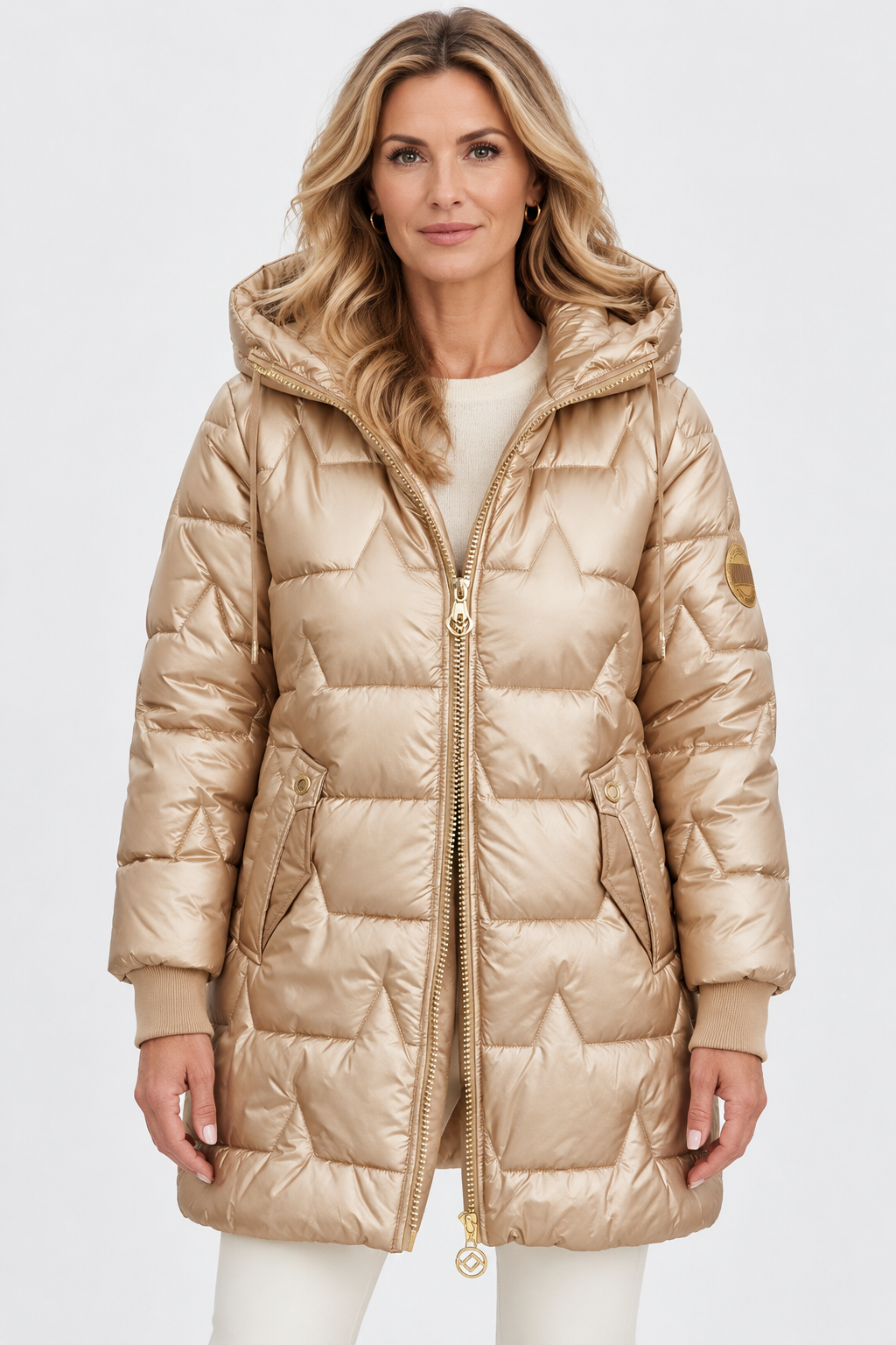 Rosamund Star Quilted Hooded Puffer Coat