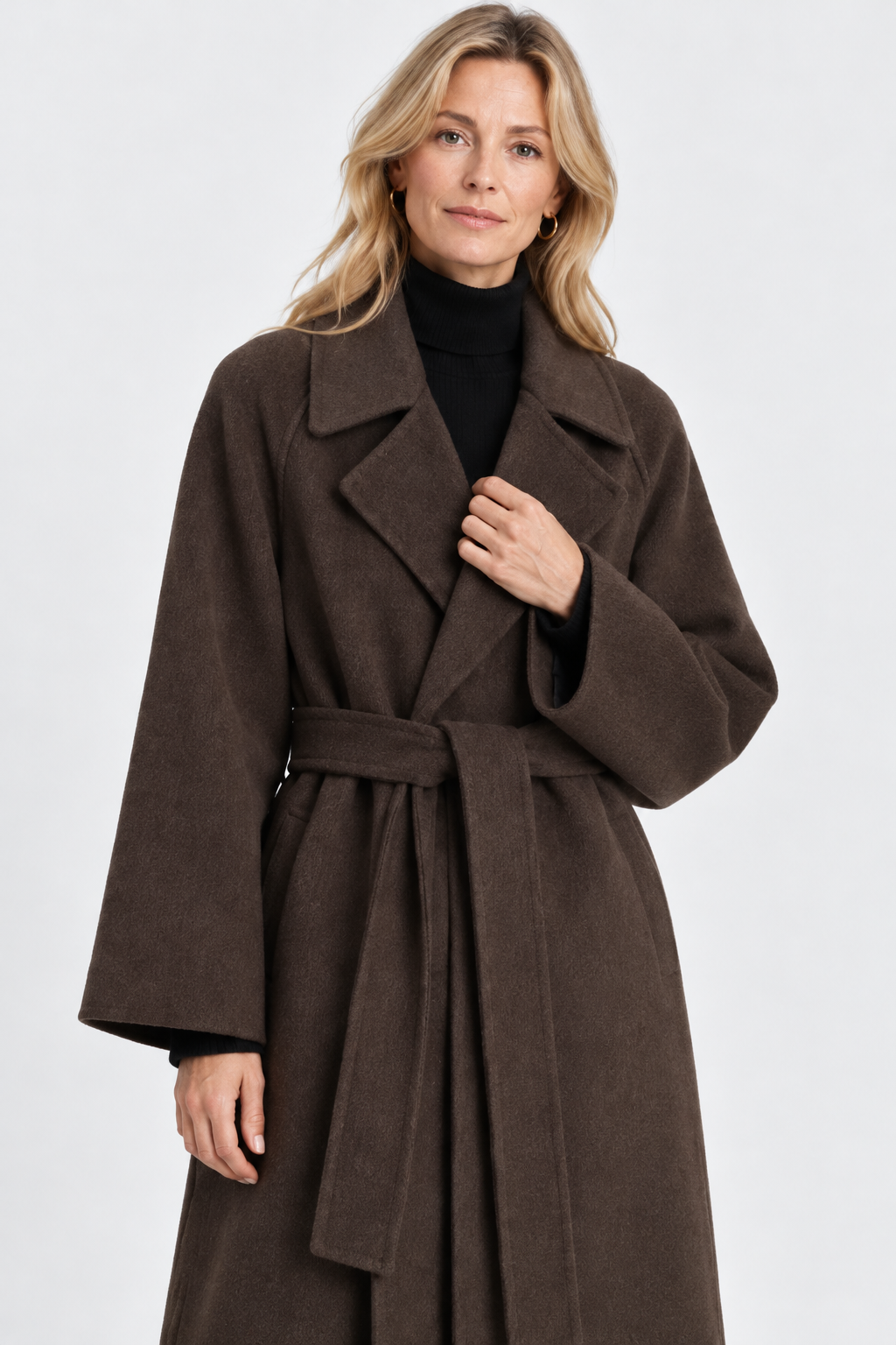 Clemence Belted Longline Wrap Coat