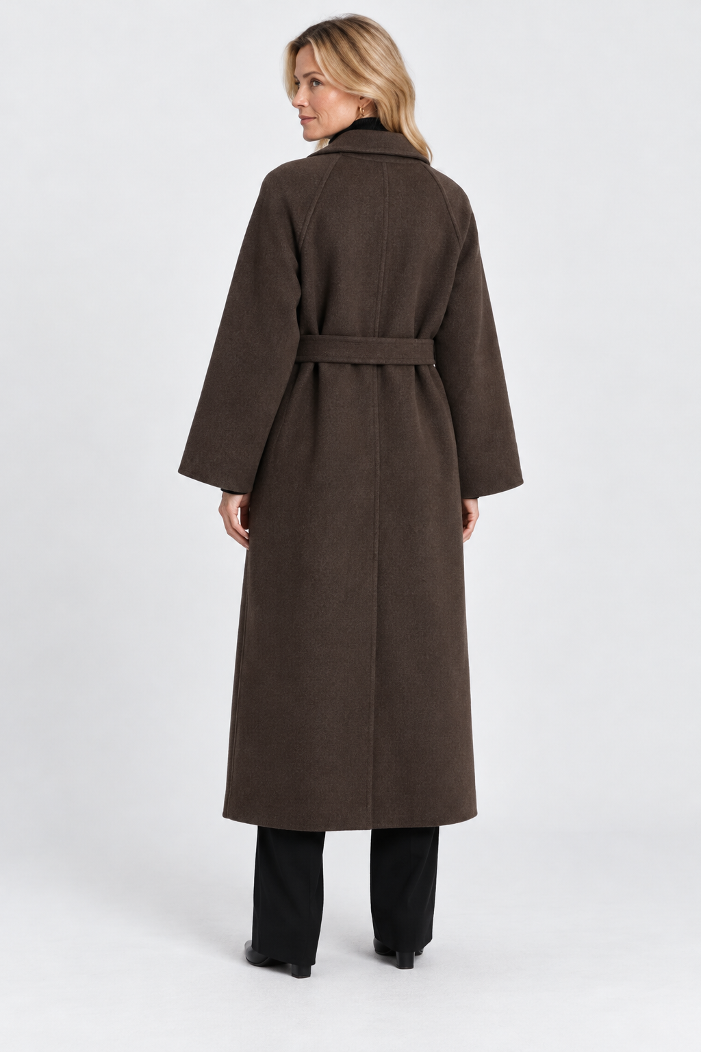Clemence Belted Longline Wrap Coat