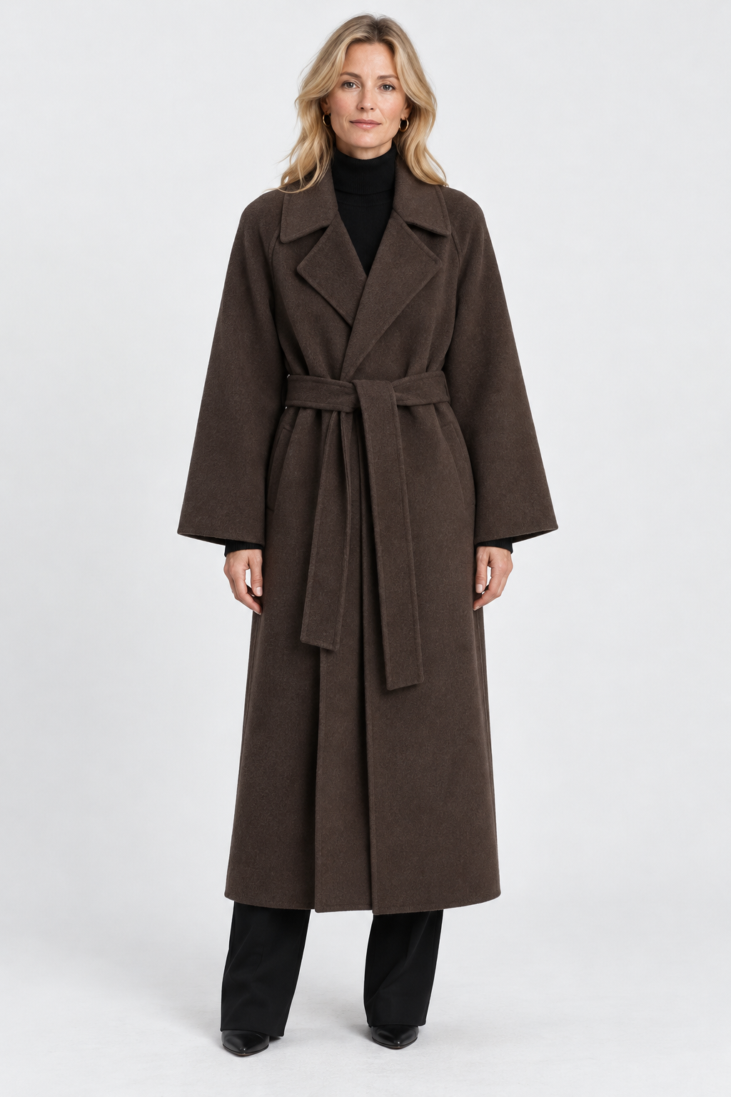 Clemence Belted Longline Wrap Coat