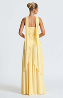 Elodie bustier asymmetric maxi dress