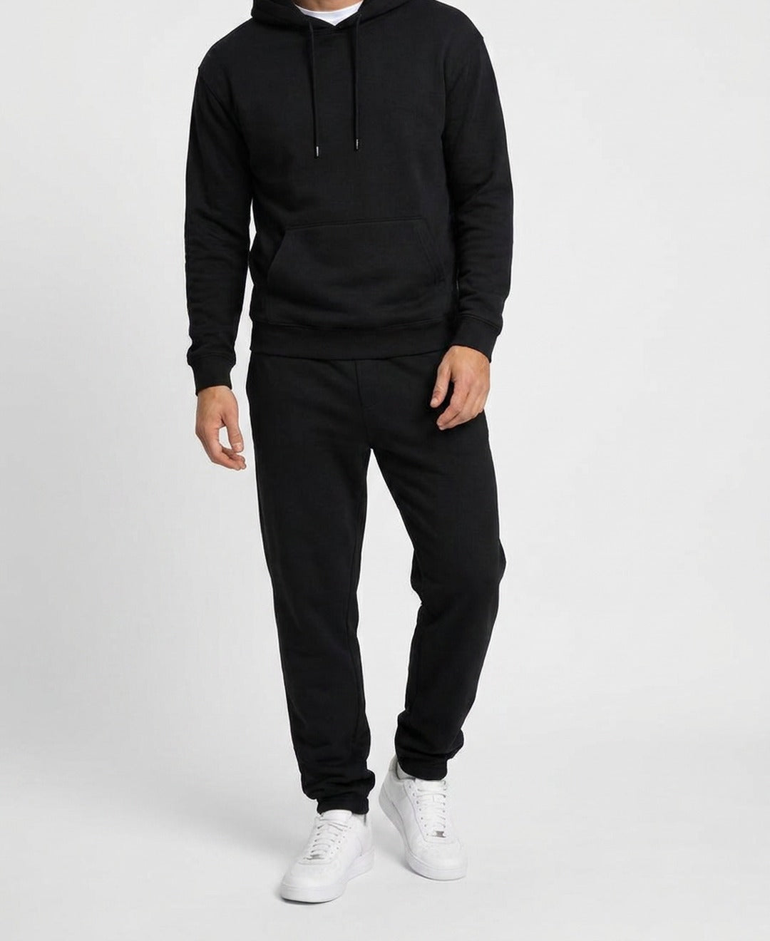 Gabriel men's tracksuit in black, front view