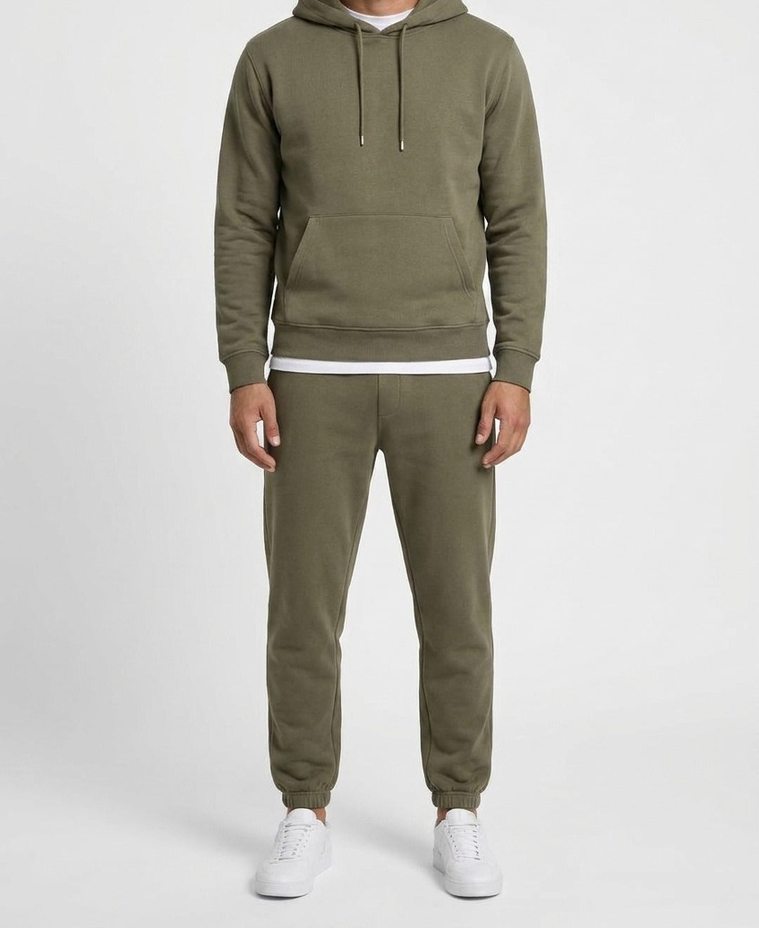Gabriel men's tracksuit in khaki, front view