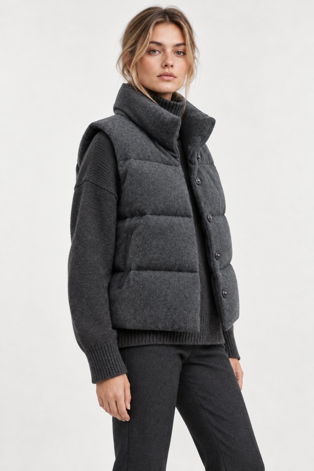 Philippa Wool Look Quilted Gilet