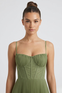 Alice sage green tulle bustier midi dress
