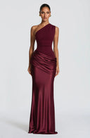 Sidonie one-shoulder satin maxi dress