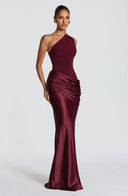 Sidonie one-shoulder satin maxi dress