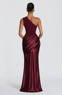 Sidonie one-shoulder satin maxi dress