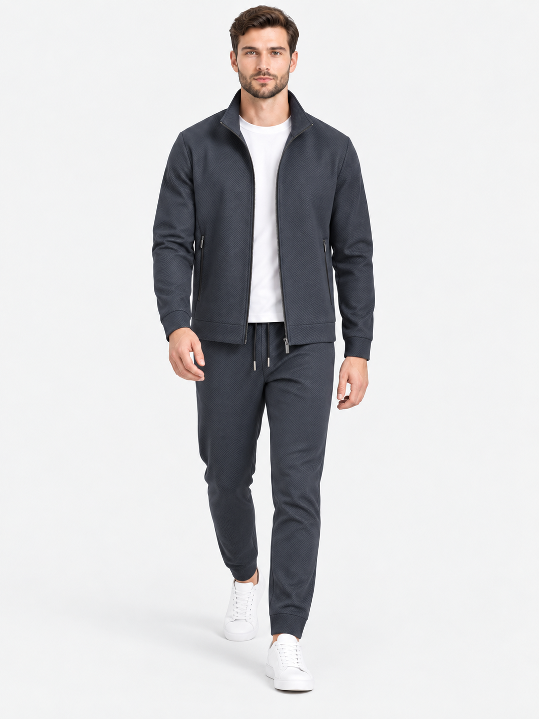 Men Full Zip Tracksuit Set