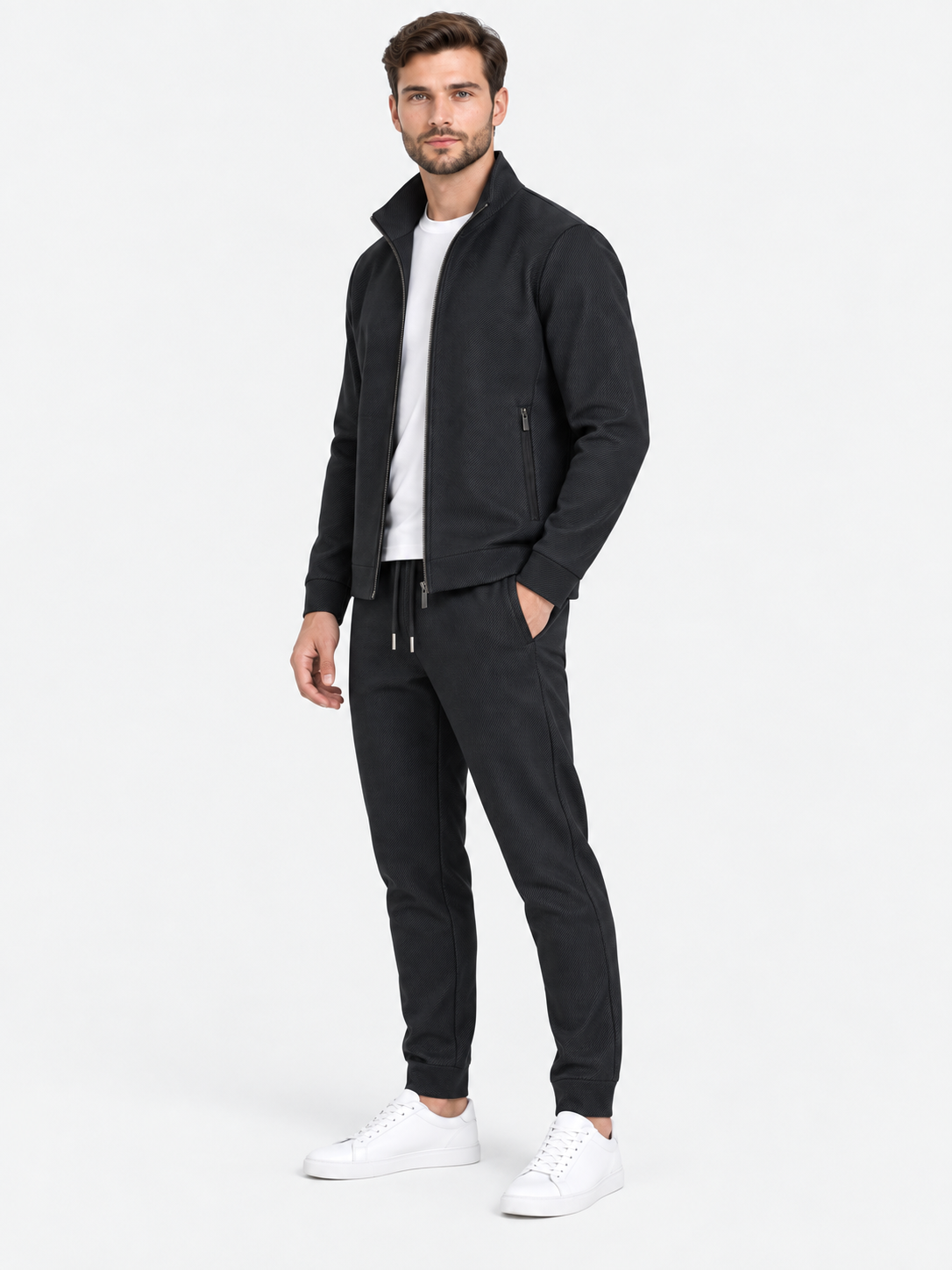 Men Full Zip Tracksuit Set