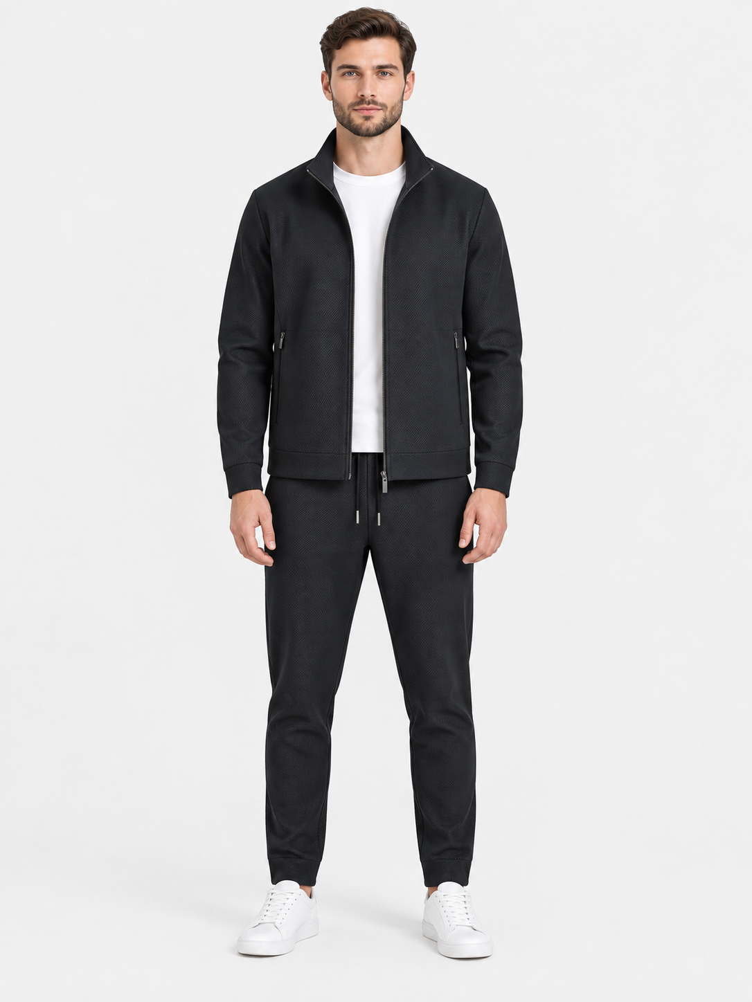 Men Full Zip Tracksuit Set