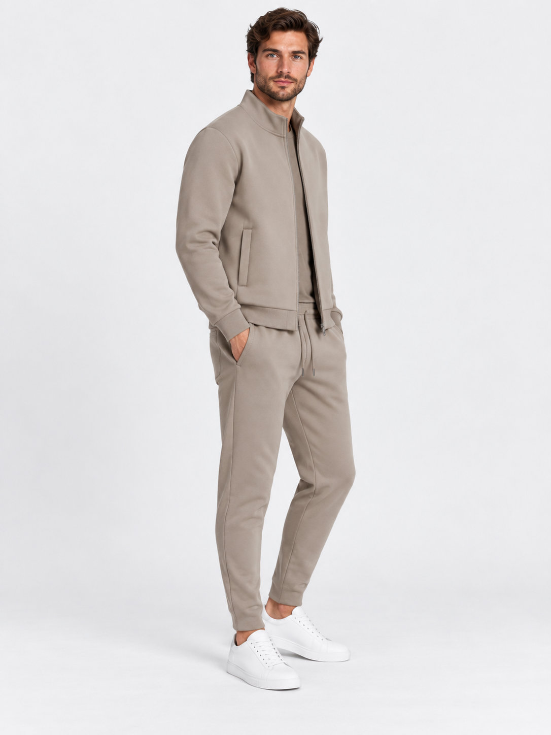 Men Full Zip Tracksuit Set