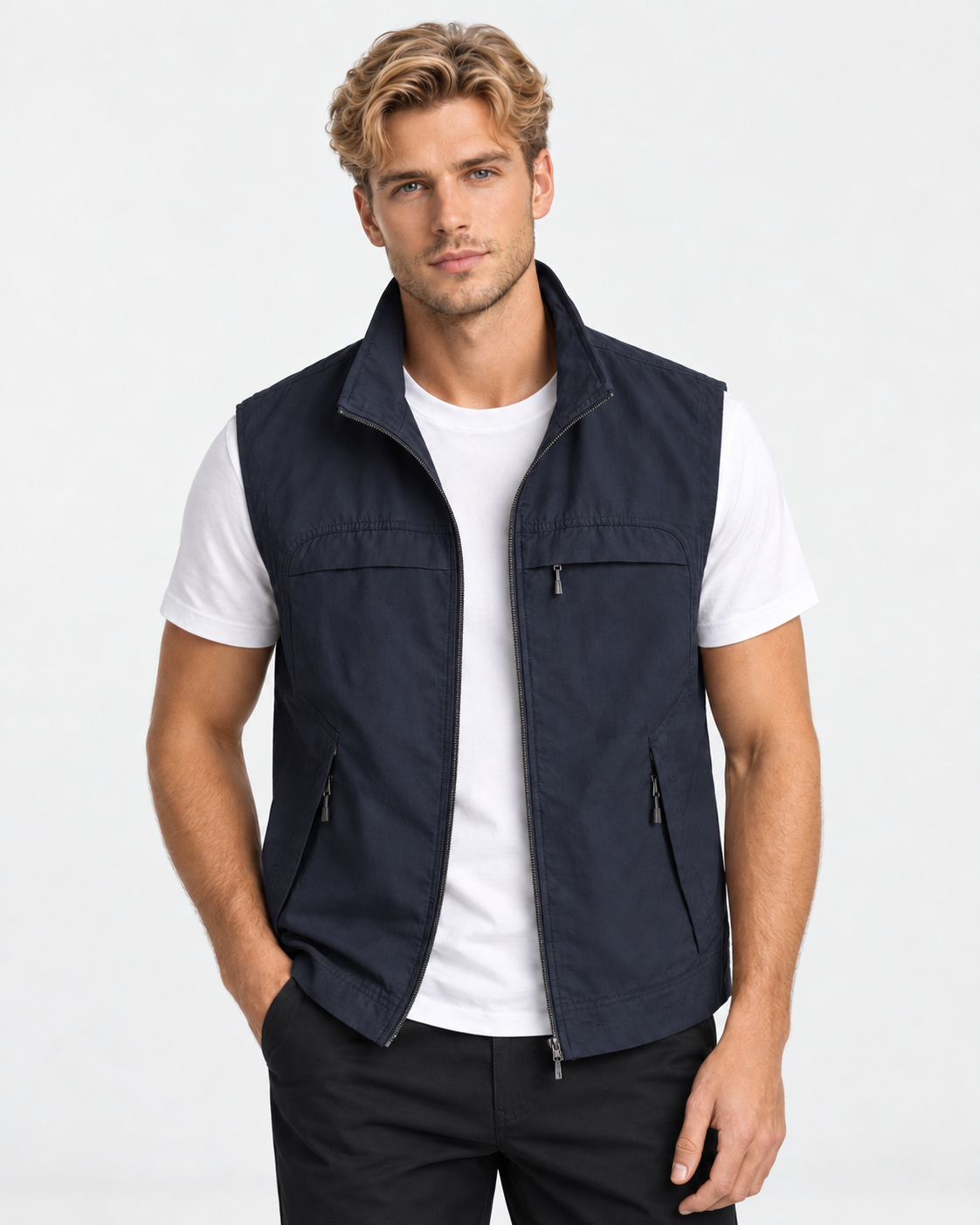 Men Multi Pocket Utility Gilet