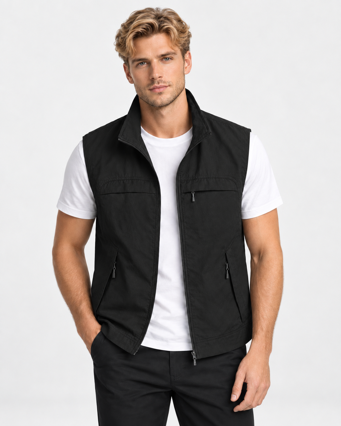 Men Multi Pocket Utility Gilet
