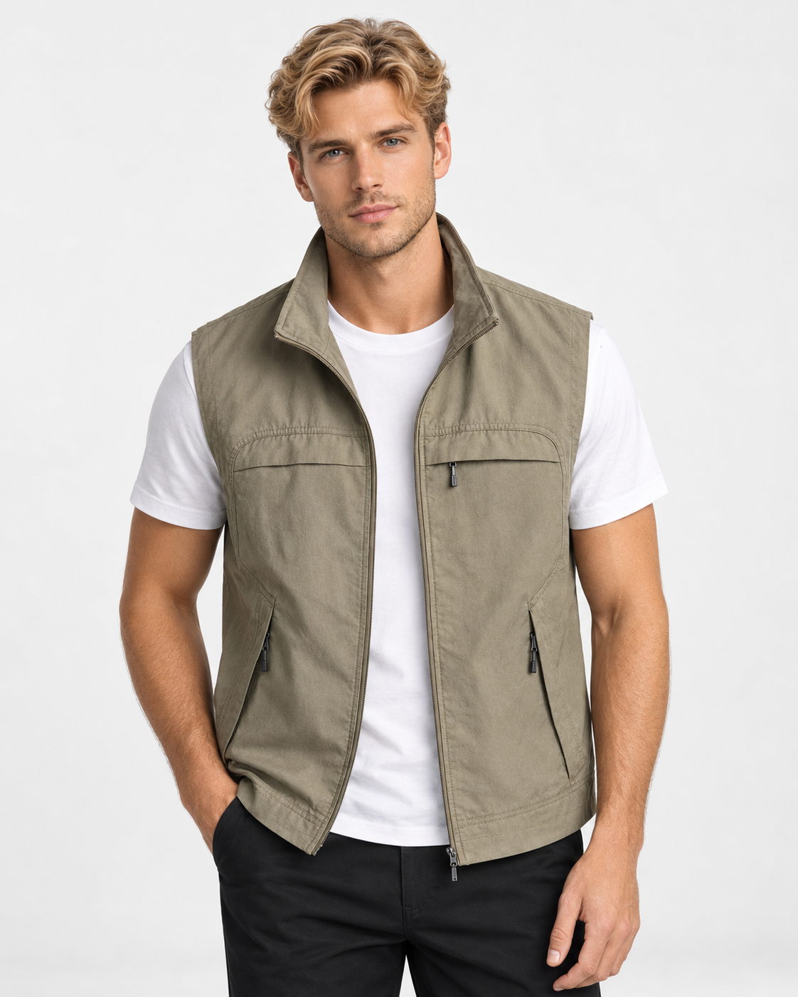 Men Multi Pocket Utility Gilet