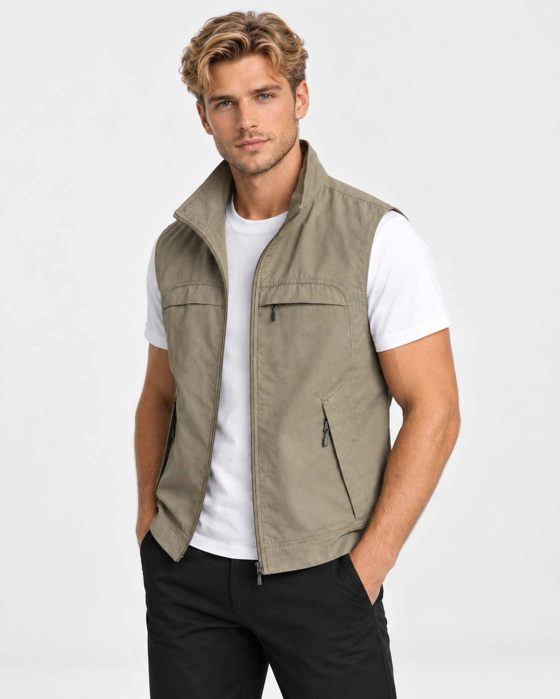 Men Multi Pocket Utility Gilet