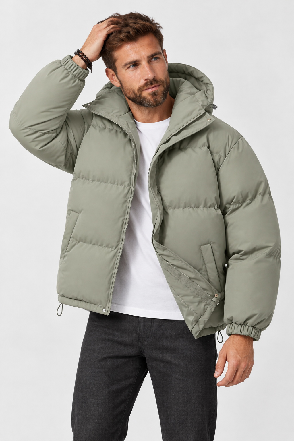 Doudoune à capuche pour homme coupe oversize