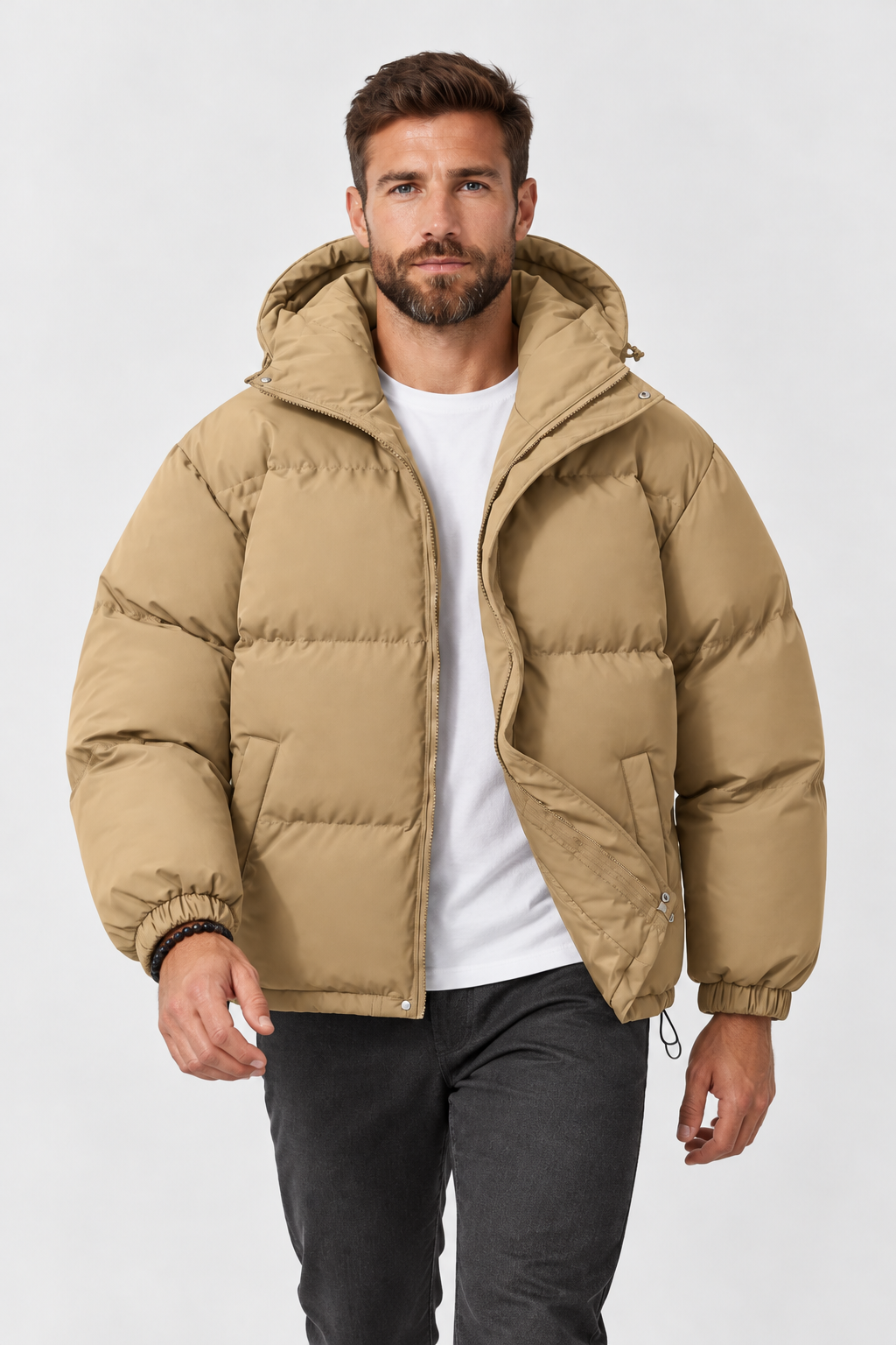 Doudoune à capuche pour homme coupe oversize
